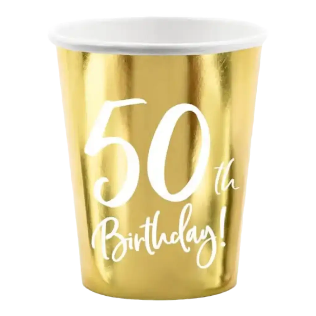 Set of 6 gold cups "50 years".