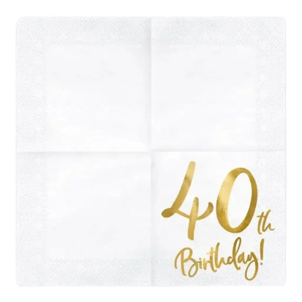 Paper napkin 40th Birthday (Set of 20)
