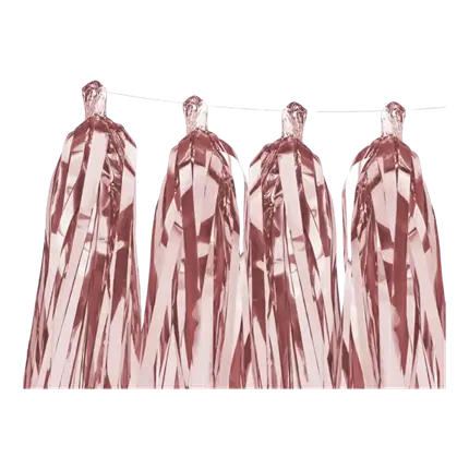 Pink gold tassel garland 12 pompons
