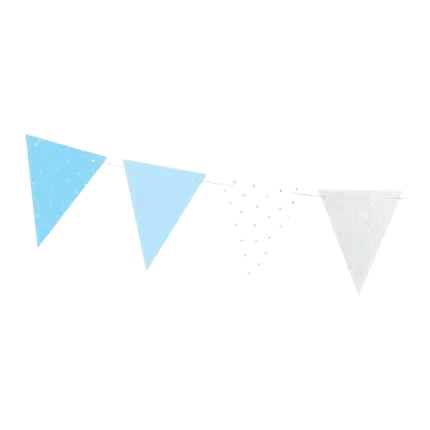 Blue paper garland with motifs