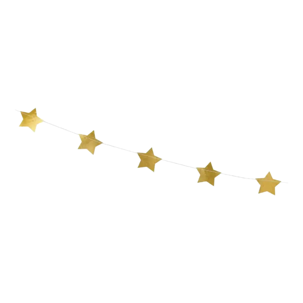 Gold metallic star garland