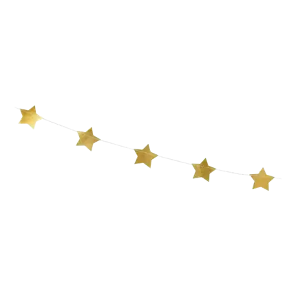 Gold metallic star garland