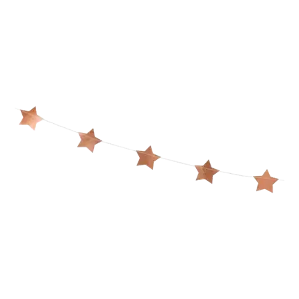 Star-shaped garland in pink gold metallic