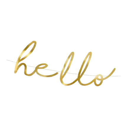Hello Baby gold paper garland