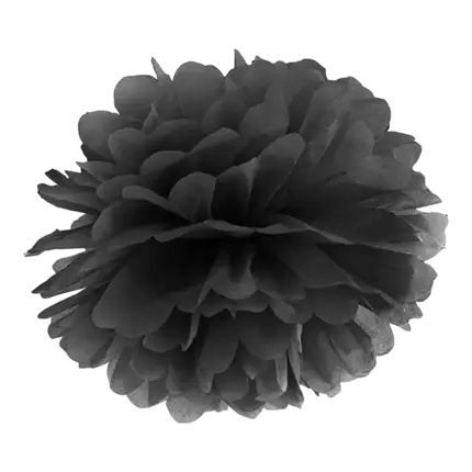 Black paper pompom 25cm