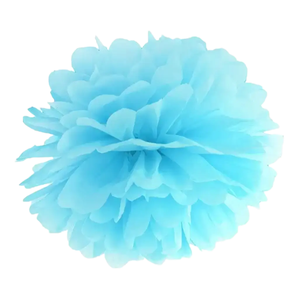 Paper pompom light blue 25cm