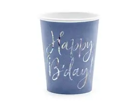 Blue paper cup Happy Bday (Set of 6)