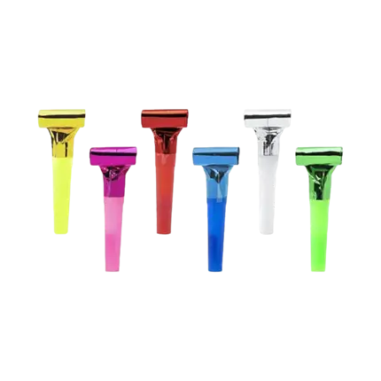 Pack of 6 Multicoloured Whistles