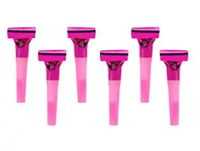 Pack of 6 Pink Whistles