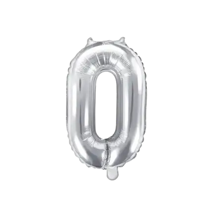 Birthday balloon number 0 Silver 35cm