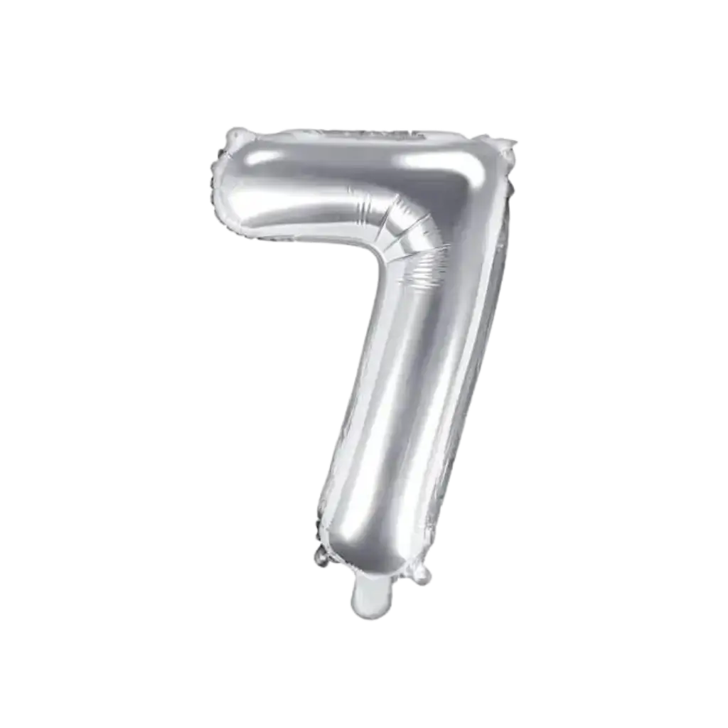 Birthday balloon number 7 Silver 35cm