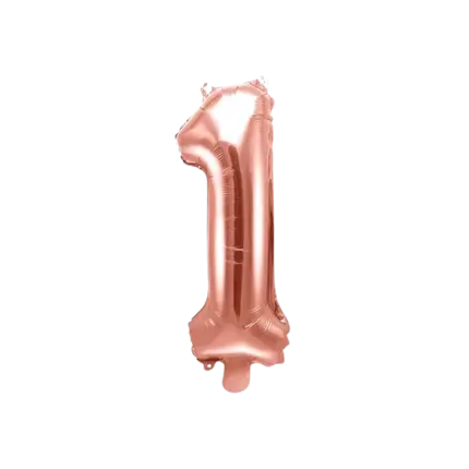 Birthday balloon number 1 Rose Gold 35cm