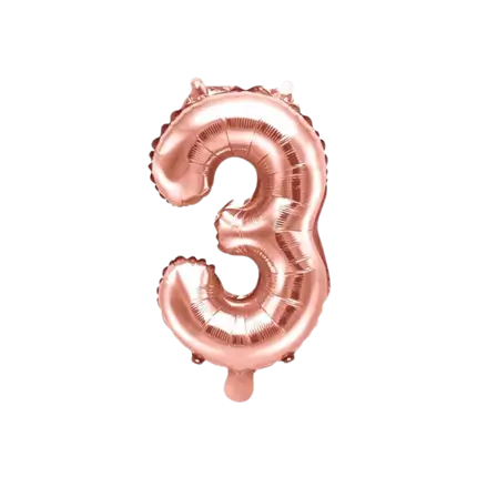 Birthday balloon number 3 Rose Gold 35cm