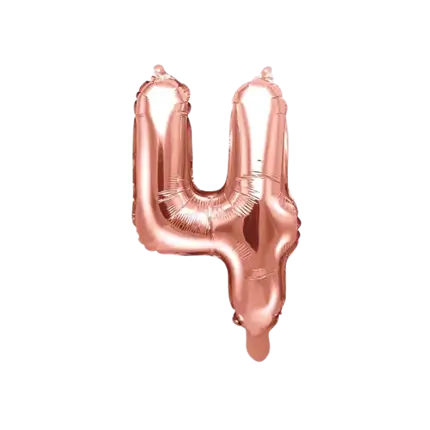 Birthday balloon number 4 rose gold 35cm