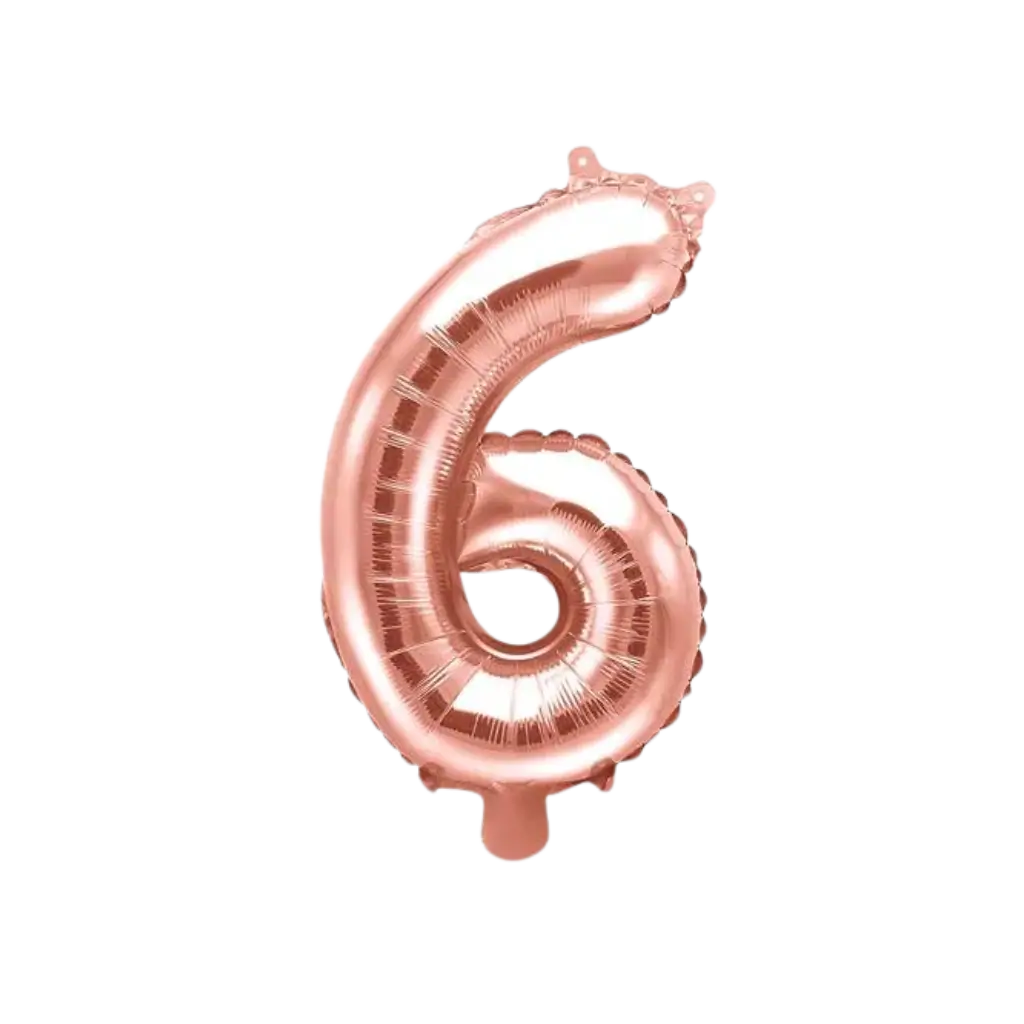 Birthday balloon number 6 Rose gold 35cm