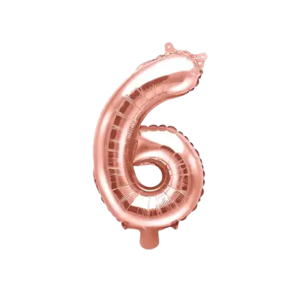 Birthday balloon number 6 Rose gold 35cm