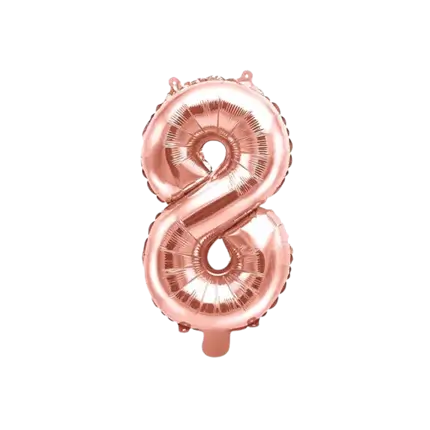 Birthday balloon number 8 rose gold 35cm