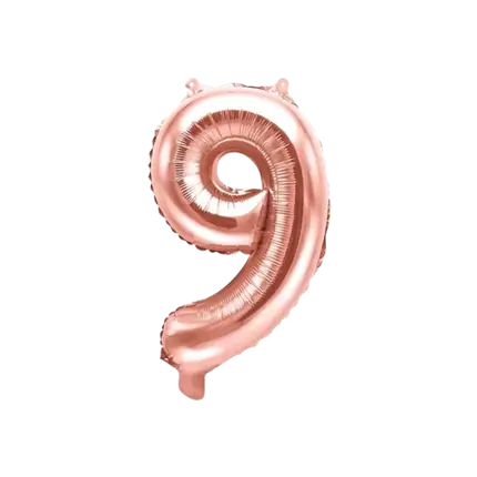 Birthday balloon number 9 rose gold 35cm