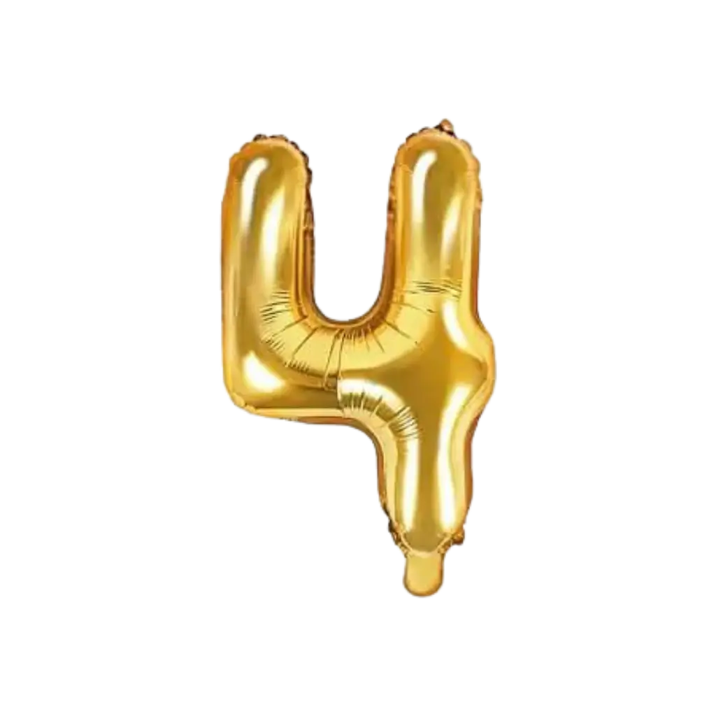 Birthday balloon number 4 gold 35cm