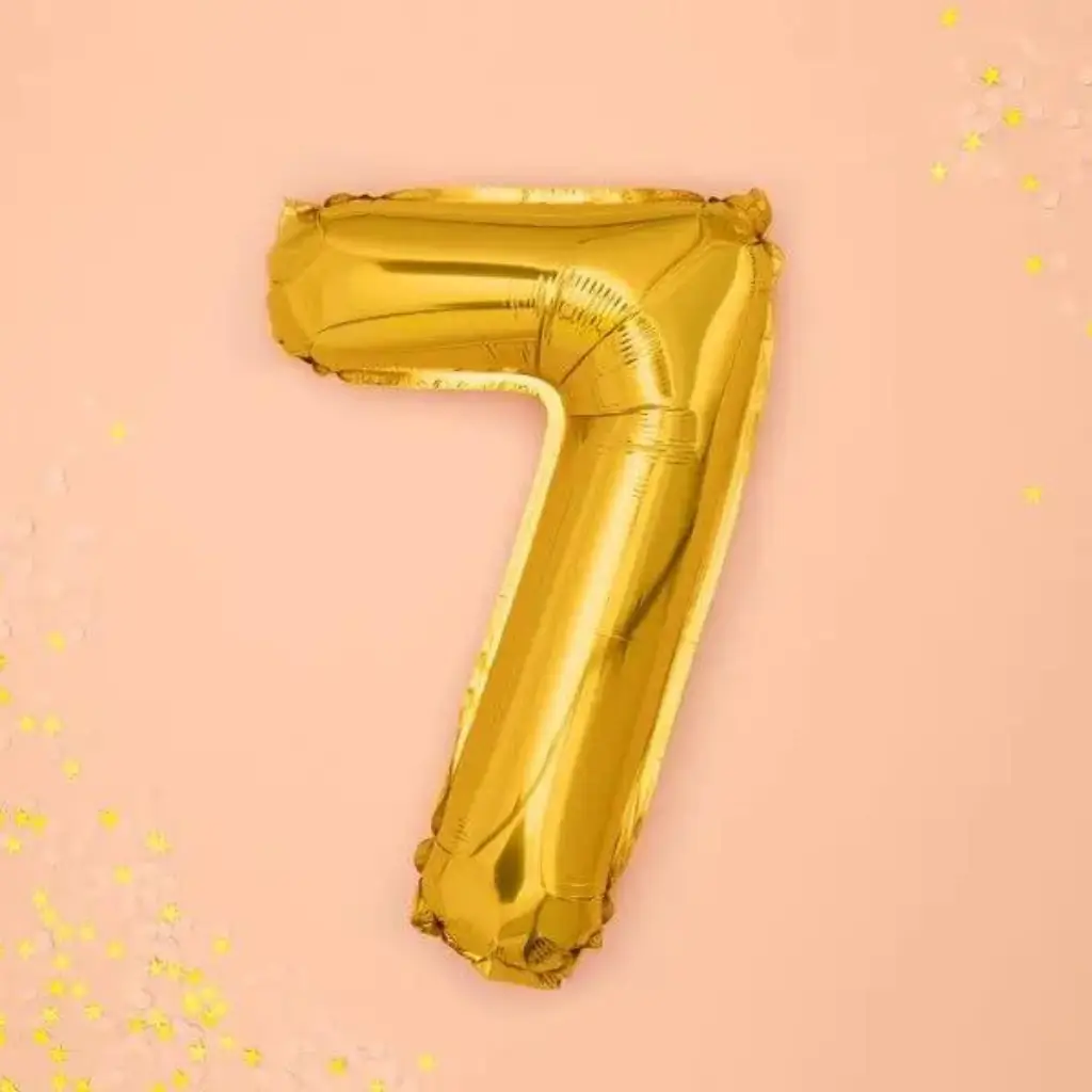 Birthday balloon number 7 gold 35cm