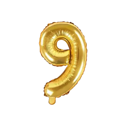 Birthday balloon number 9 gold 35cm