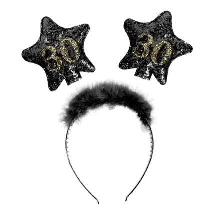 Headband 30 years Gold and Black Star