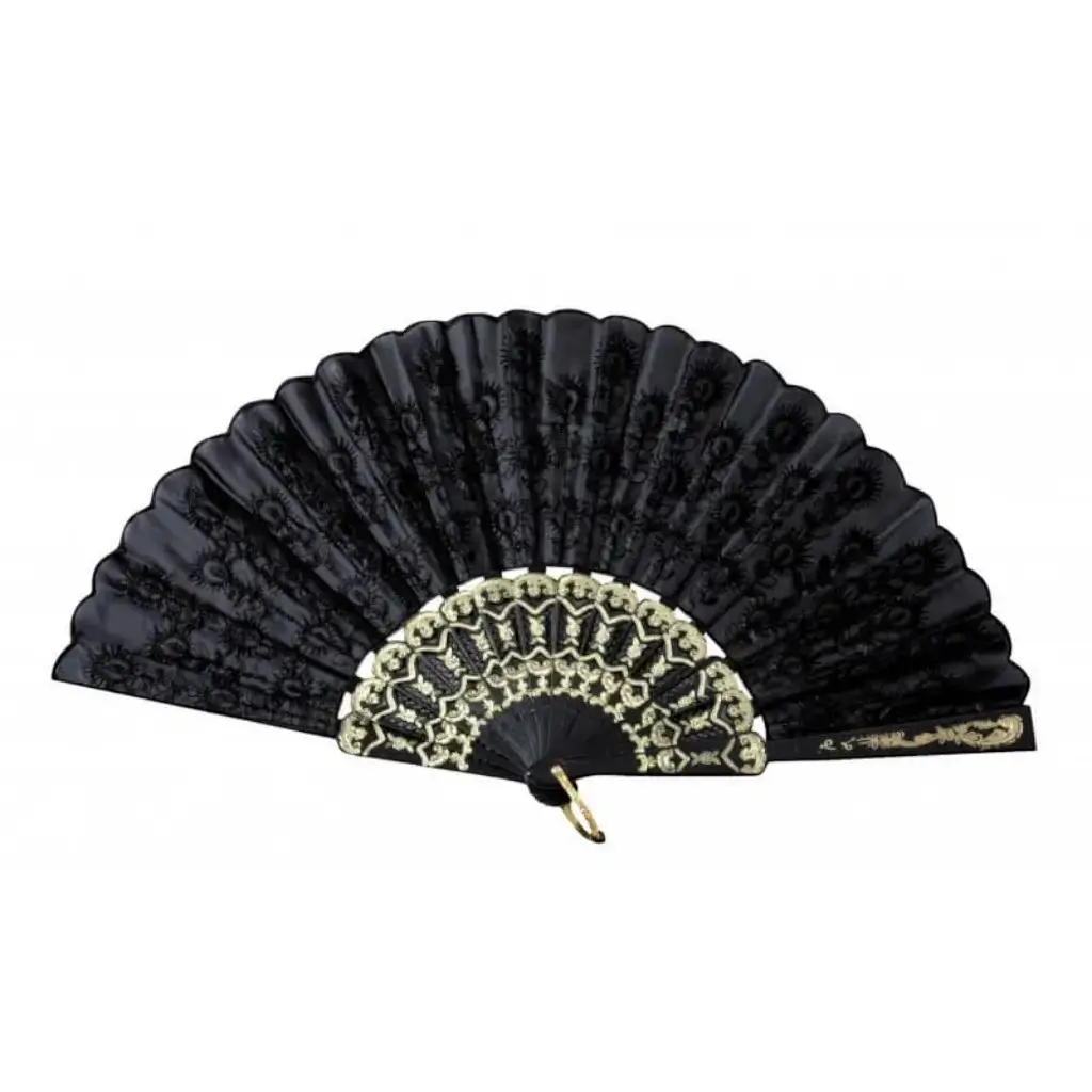 Black Fan With Gold Finish