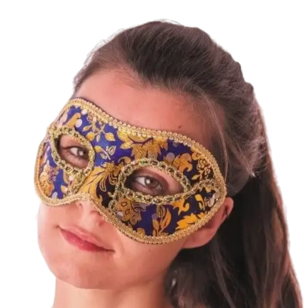 Blue & Gold Venetian Mask