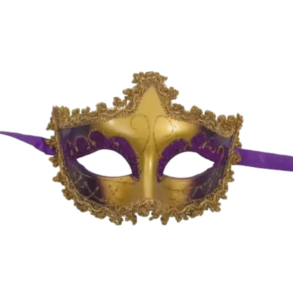 Venetian Mask Gold and Violet