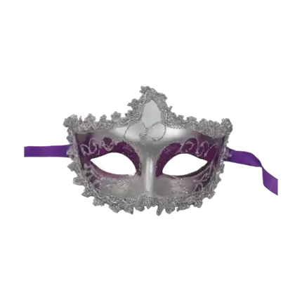 Venetian Mask Purple With Silver Frame