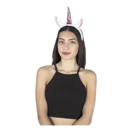 Pink and White Unicorn Headband