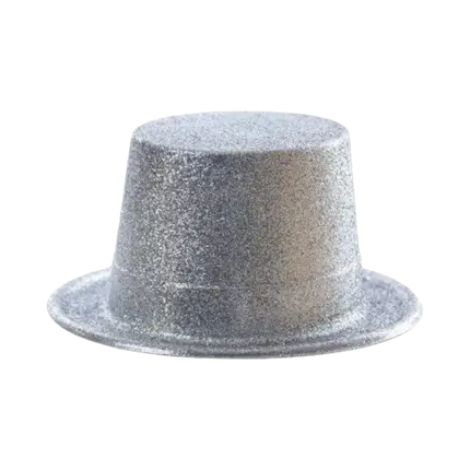 Silver Sequin Top Hat