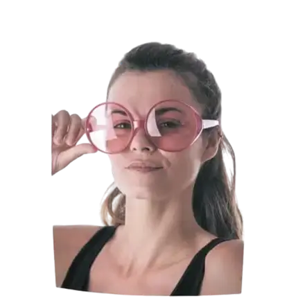 Giant Pink Hippy Style Glasses