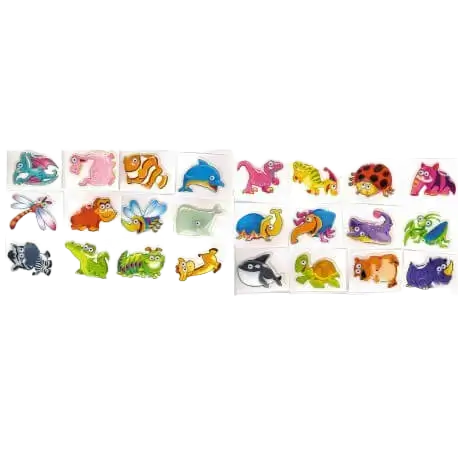 Pack of 6 3D Animal Stickers