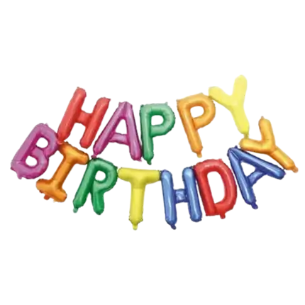 Giant Happy Birthday Balloon 340x35cm Multicolour