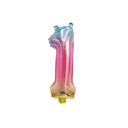 Birthday Balloon Number 1 Rainbow 36cm