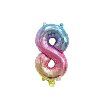 Birthday balloon number 8 Rainbow 36cm
