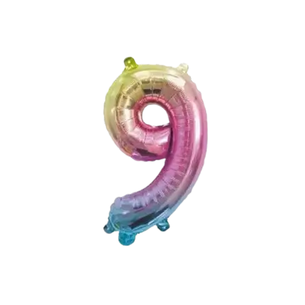 Birthday balloon number 9 Rainbow 36cm