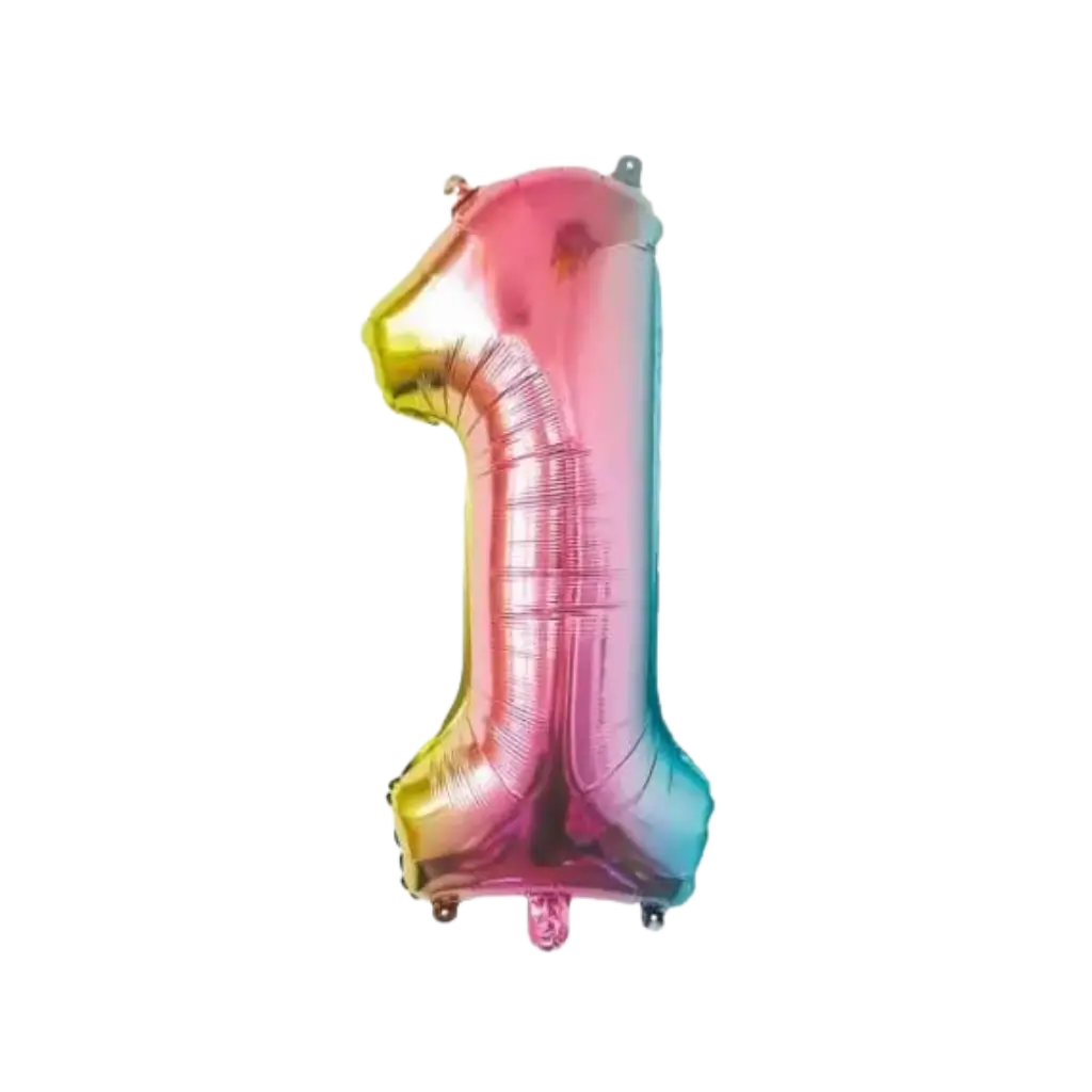 Birthday Balloon Number 1 Rainbow 86cm