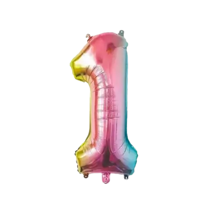 Birthday Balloon Number 1 Rainbow 86cm