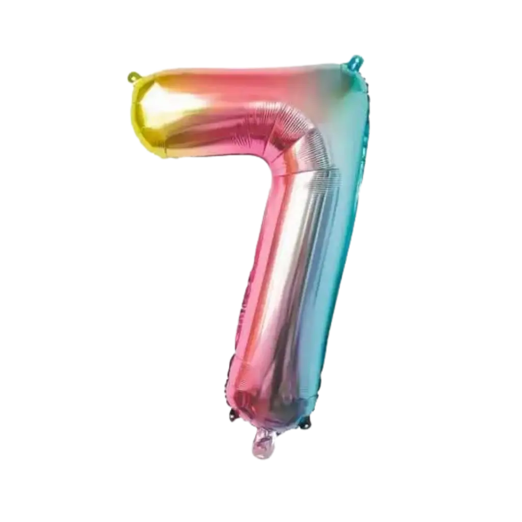 Birthday balloon number 7 Rainbow 86cm