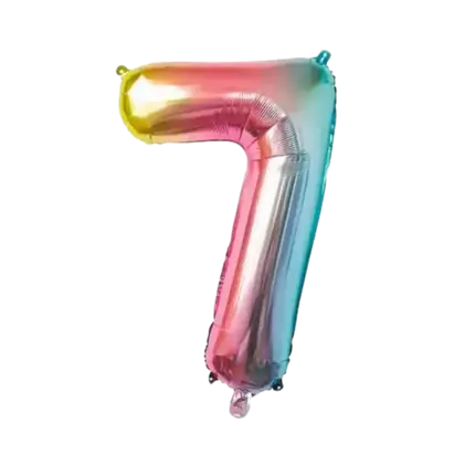 Birthday balloon number 7 Rainbow 86cm