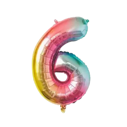 Birthday Balloon Number 6 Rainbow 86cm