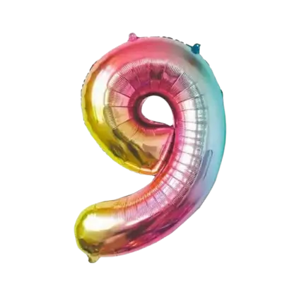 Birthday balloon number 9 Rainbow 86cm