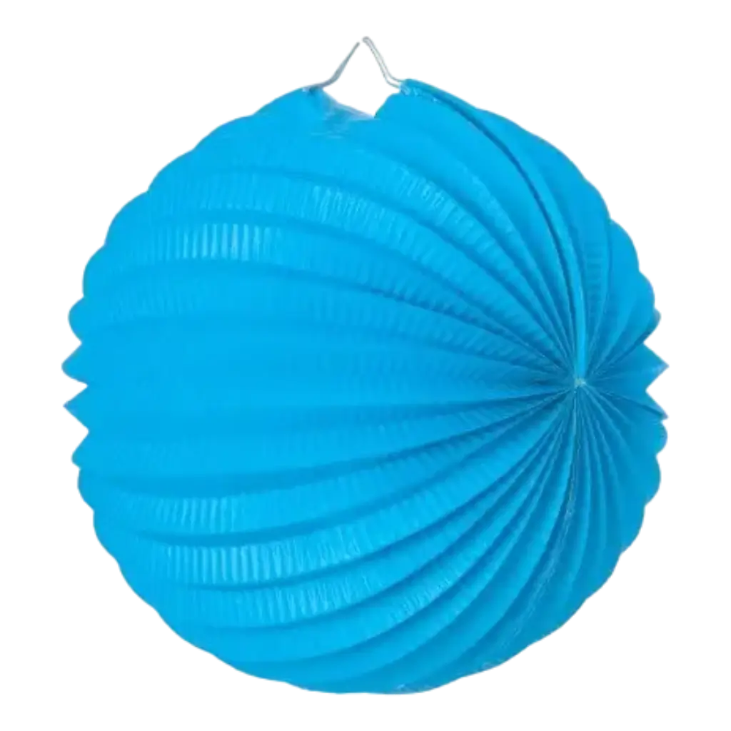 Round paper ball lantern light blue 30cm