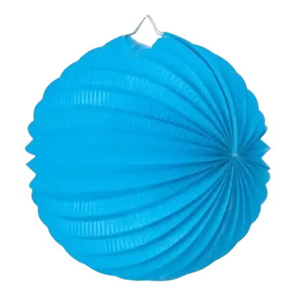 Round paper ball lantern light blue 30cm