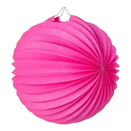 Paper ball lantern round pink fuchsia 30cm