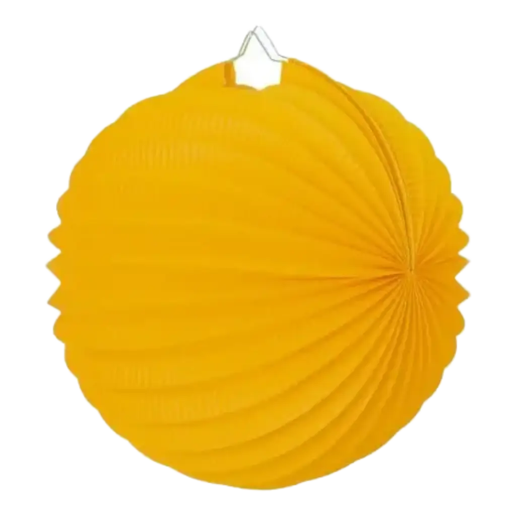 Paper ball lantern round mustard yellow 30cm