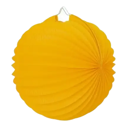 Paper ball lantern round mustard yellow 30cm