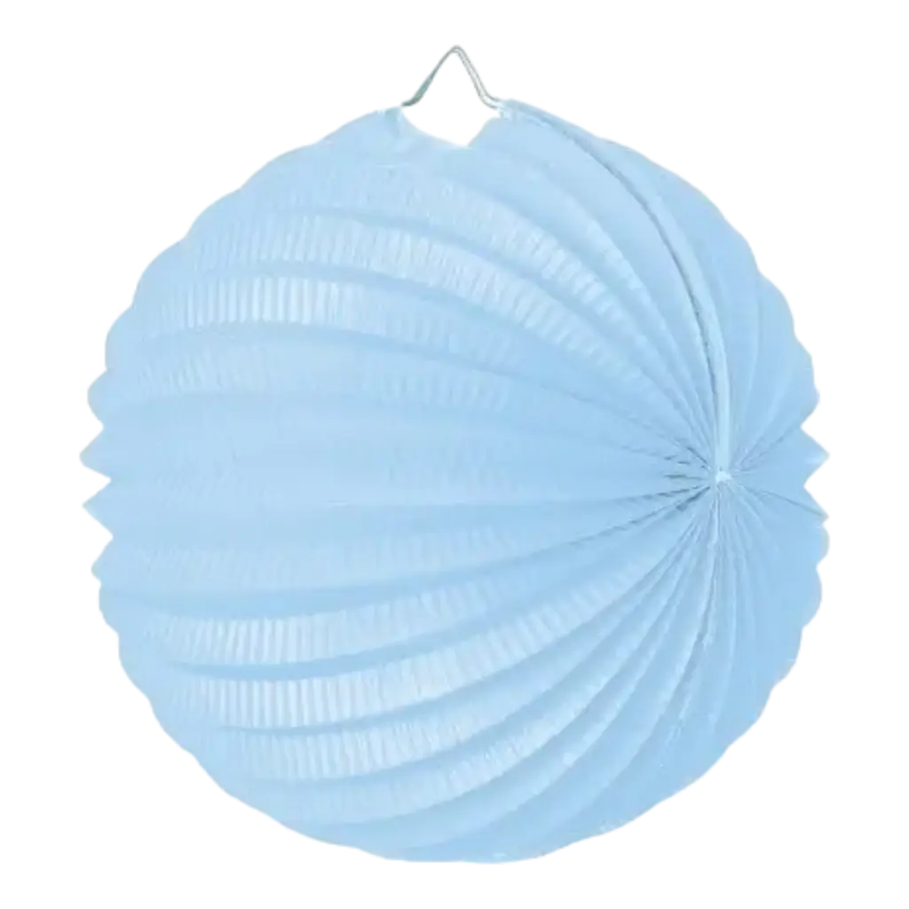 Round paper ball lantern soft blue 20cm